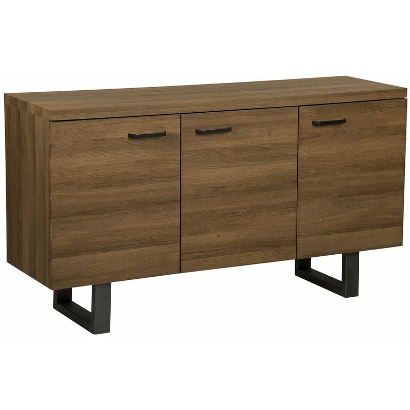 foto del prodotto beliani credenza a 3 ante colore legno scuro timber