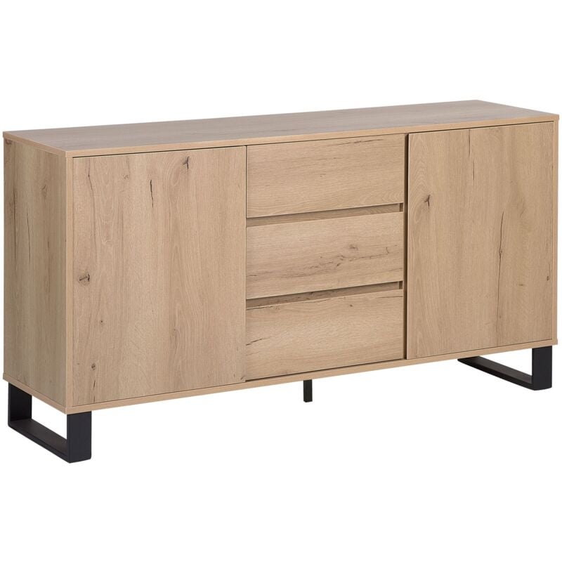 foto del prodotto beliani credenza in color legno di quercia chiaro elda