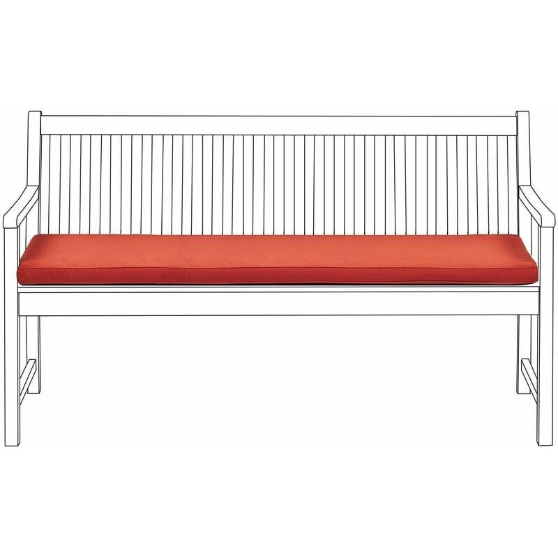 foto del prodotto beliani cuscino seduta da panca da giardino in poliestere color terracotta 160 cm vivara