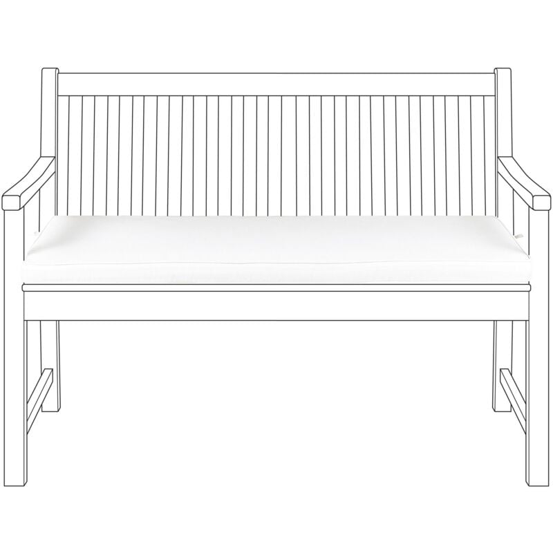 foto del prodotto beliani cuscino seduta da panca da giardino per esterno in poliestere bianco 112 x 54 cm vivara