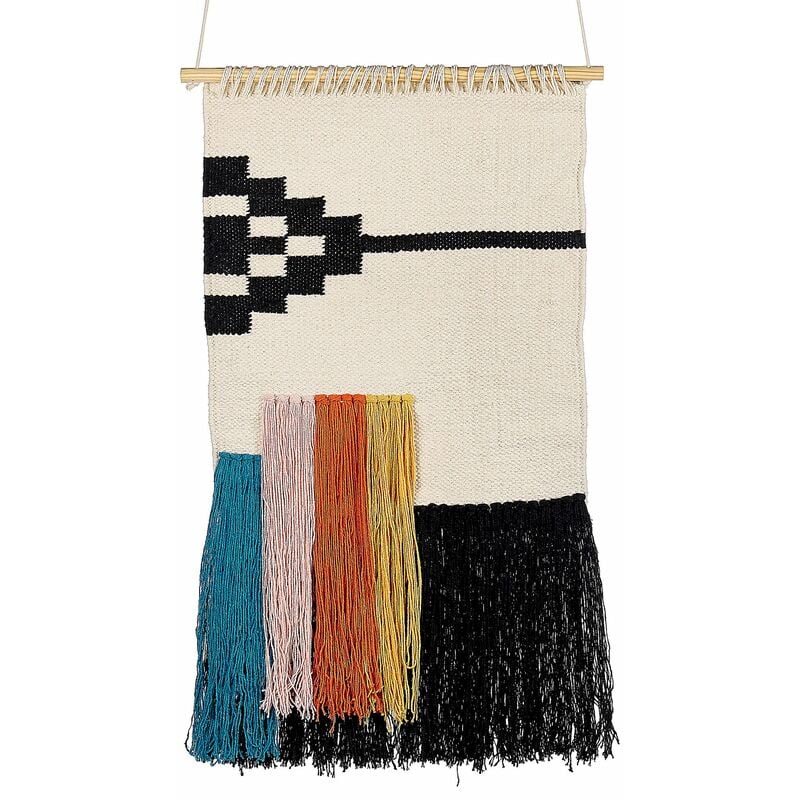 foto del prodotto beliani decorazione da parete boho fatta a mano in cotone multicolore abdo