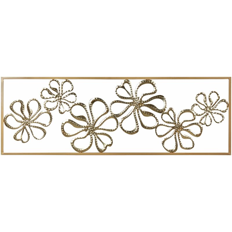 foto del prodotto beliani decorazione murale moderna in ferro color oro fatto a mano 90 x 31 cm cerio