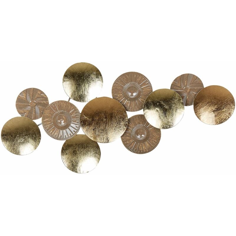 foto del prodotto beliani decorazione murale moderna murale in ferro fatta a mano oro e marrone 98 x 45 cm thallium