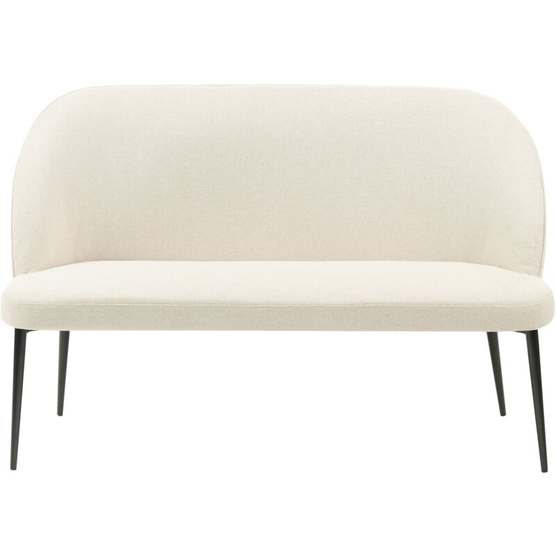 foto del prodotto beliani divano 2 posti in tessuto beige chiaro gambe in metallo nero osby
