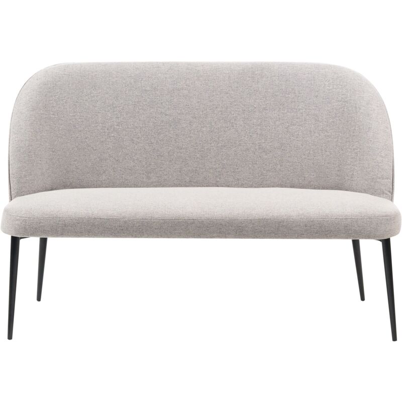 foto del prodotto beliani divano 2 posti in tessuto grigio chiaro gambe in metallo nero osby