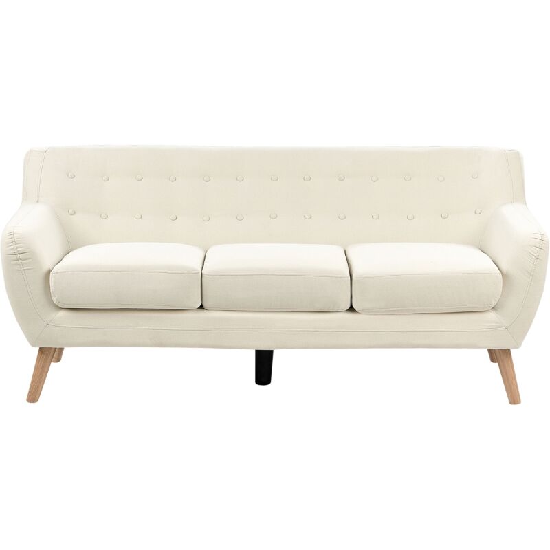 foto del prodotto beliani divano 3 posti tessuto imbottito beige chiaro motala