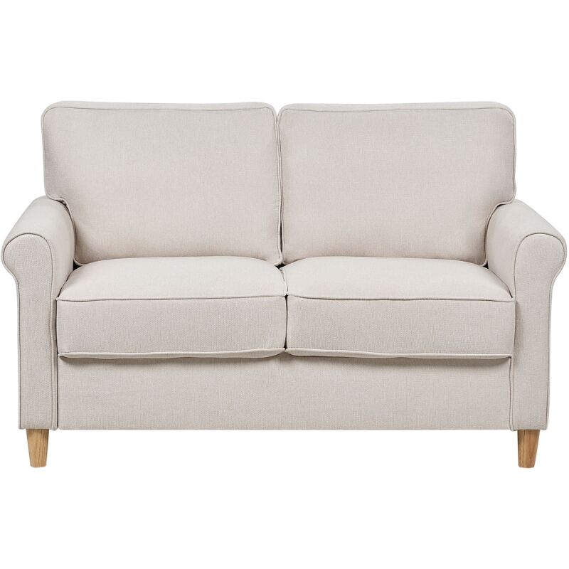 foto del prodotto beliani divano a 2 posti in tessuto beige chiaro struttura in legno molle insacchettate ronneby