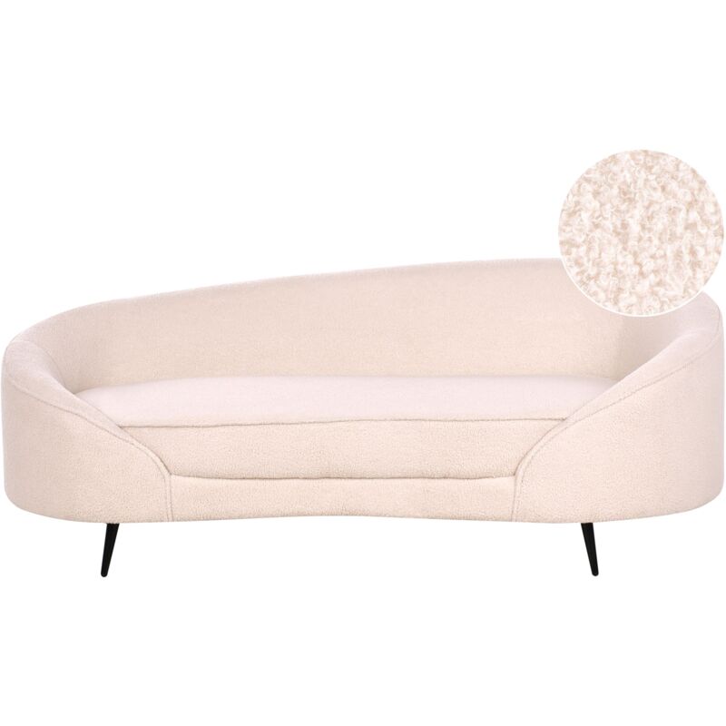 foto del prodotto beliani divano a 3 posti tessuto boucl curvo stile glamour beige chiaro savar