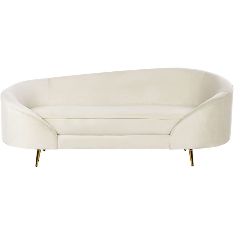 foto del prodotto beliani divano a 3 posti velluto curvo stile glamour beige savar