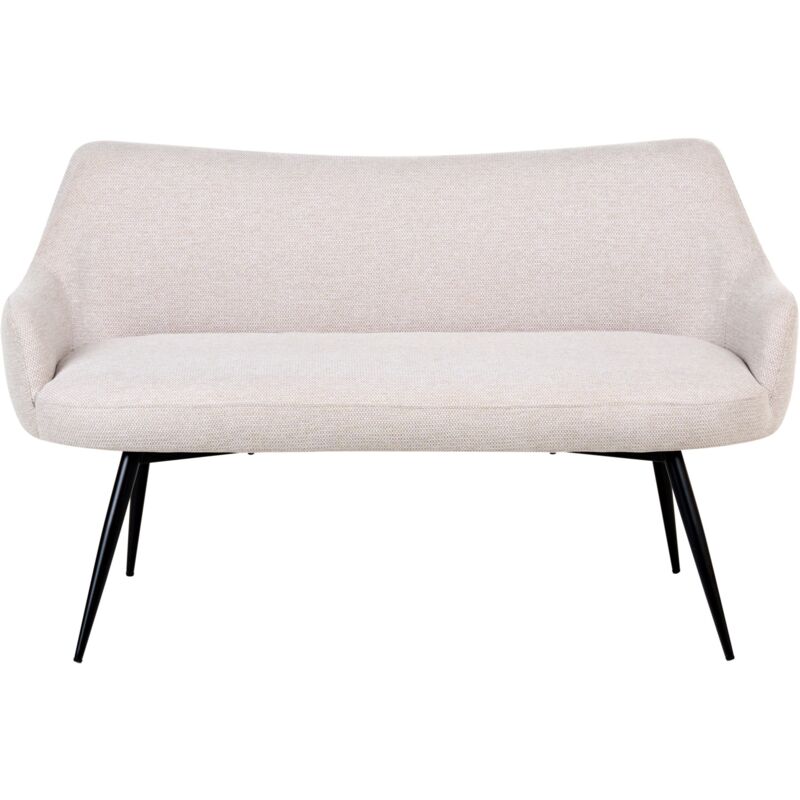 foto del prodotto beliani divano da cucina a 2 posti panca tessuto poliestere rivestimento gambe in metallo beige arendal