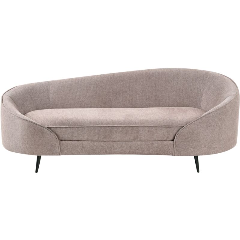 foto del prodotto beliani divano in tessuto curvo stile glamour gambe nere metallizzate marrone savar