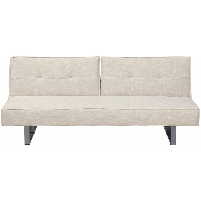 foto del prodotto beliani divano letto 3 posti in tessuto in beige chiaro dublin