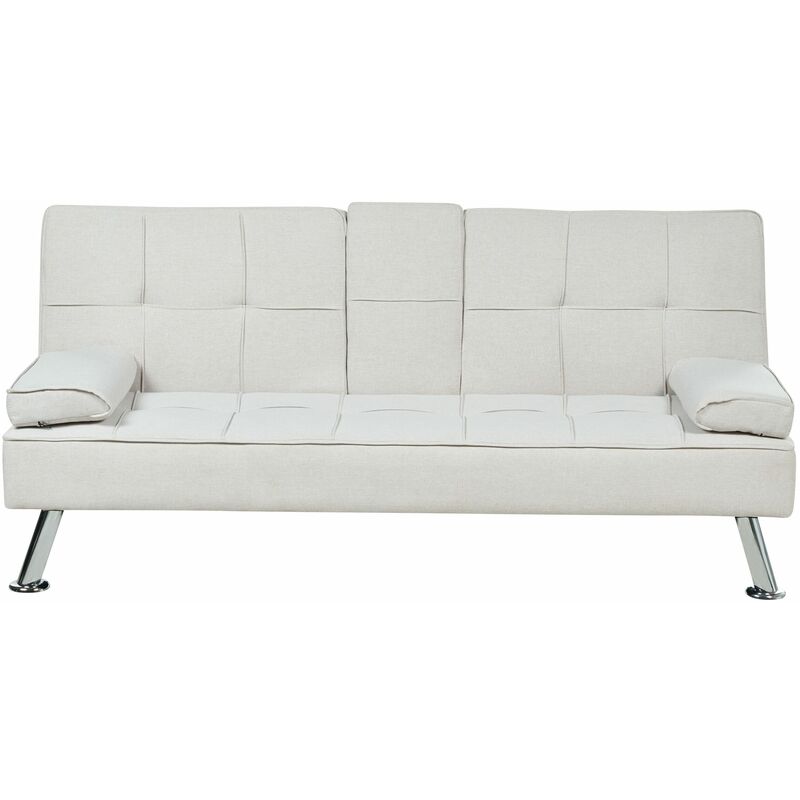 foto del prodotto beliani divano letto a 3 posti moderno in tessuto beige roxen