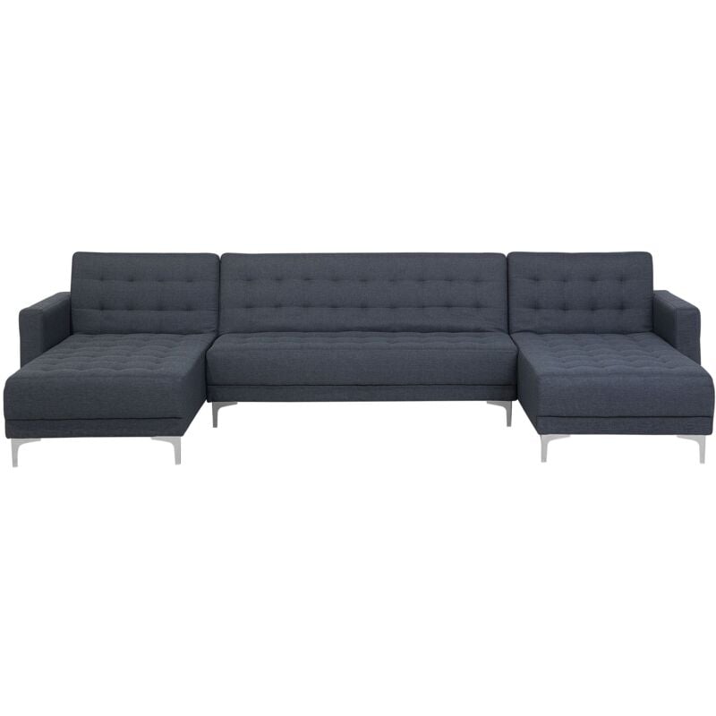 foto del prodotto beliani divano letto a forma di u in tessuto grigio scuro aberdeen