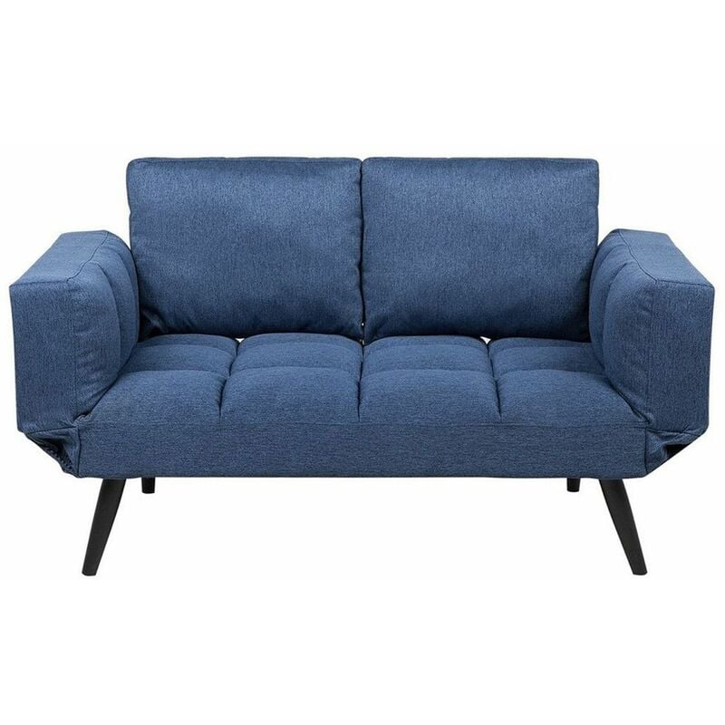 foto del prodotto beliani divano letto con rivestimento blu navy brekke