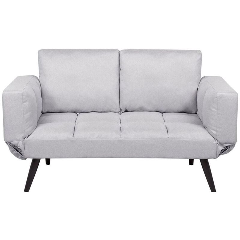 foto del prodotto beliani divano letto con rivestimento grigio chiaro brekke
