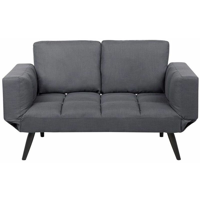 foto del prodotto beliani divano letto con rivestimento grigio scuro brekke