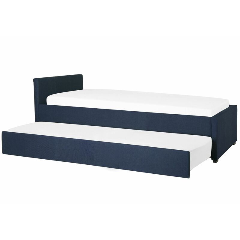 foto del prodotto beliani divano letto estraibile in tessuto blu navy rete a doghe 80 x 200 cm marmande