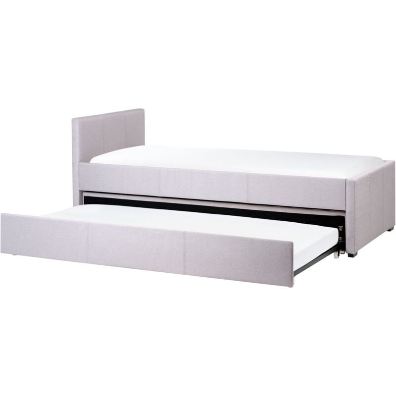 foto del prodotto beliani divano letto estraibile in tessuto grigio chiaro rete a doghe 90 x 200 cm marmande