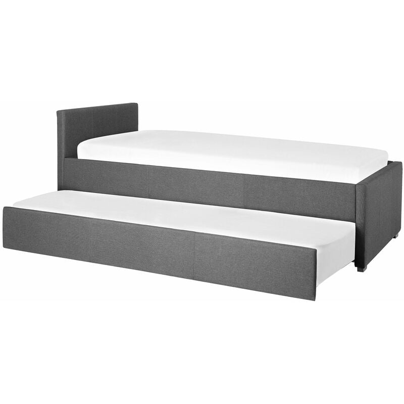 foto del prodotto beliani divano letto estraibile in tessuto grigio scuro rete a doghe 80 x 200 cm marmande