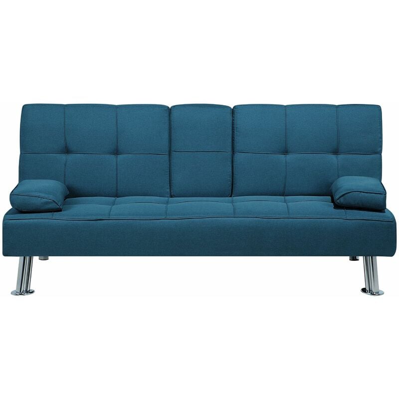 foto del prodotto beliani divano letto moderno in tessuto blu roxen