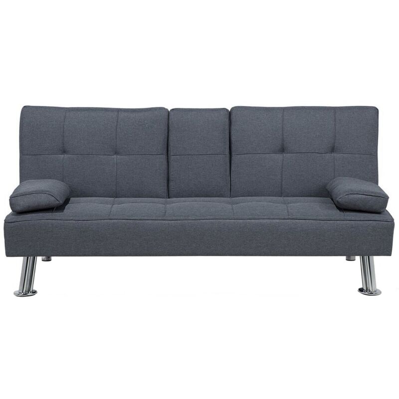 foto del prodotto beliani divano letto moderno in tessuto grigio scuro roxen