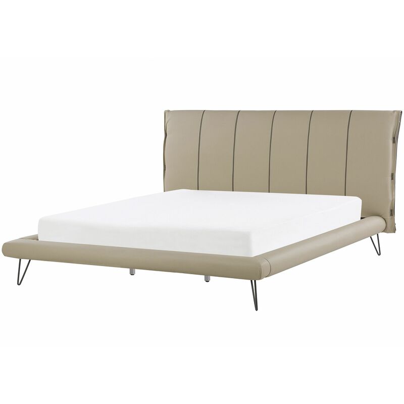 foto del prodotto beliani elegante letto in similpelle beige con testiera decorativa 180 x 200 cm betin