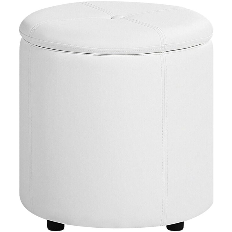 foto del prodotto beliani elegante pouf con vano portaoggetti similpelle bianca 40 x 38 cm maryland