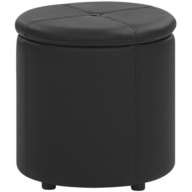 foto del prodotto beliani elegante pouf con vano portaoggetti similpelle bianca 40 x 38 cm maryland