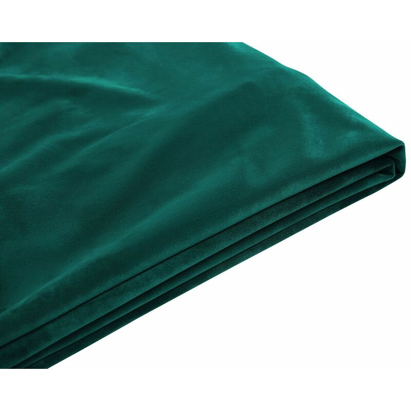 foto del prodotto beliani fodera letto in velluto verde scuro rimovibile e lavabile 160 x 200 cm fitou