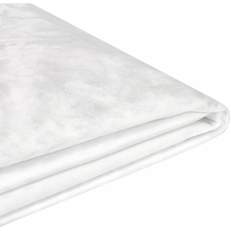 foto del prodotto beliani fodera per letto in velluto bianco rimovibile e lavabile 160 x 200 cm fitou