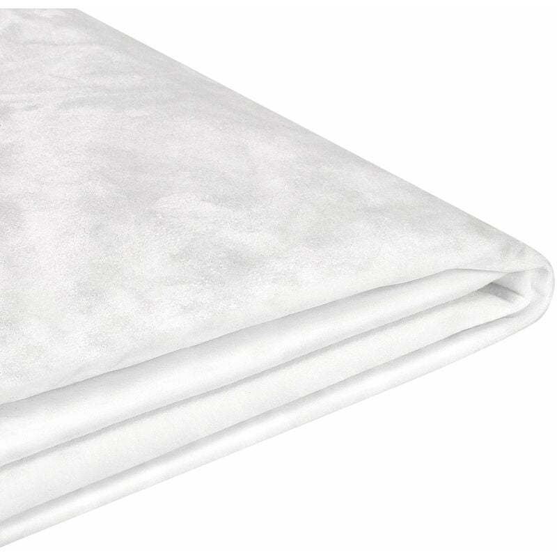 foto del prodotto beliani fodera per letto in velluto bianco rimovibile e lavabile 180 x 200 cm fitou