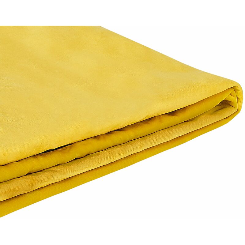 foto del prodotto beliani fodera per letto in velluto giallo rimovibile e lavabile 180 x 200 cm fitou