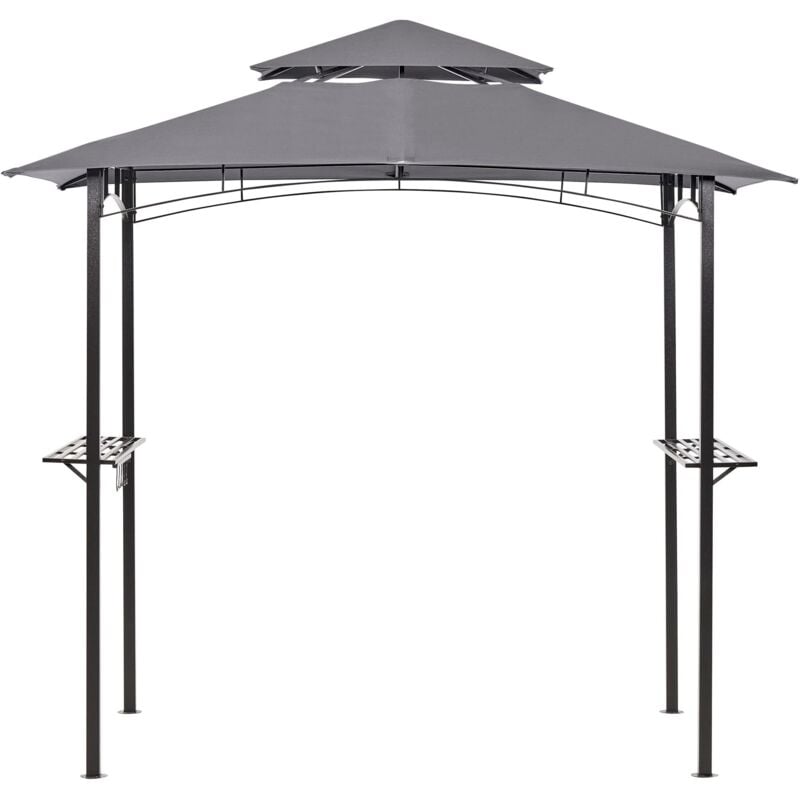 foto del prodotto beliani gazebo da esterno 240 x 148 cm tettoia in tessuto telaio in acciaio grigio naro