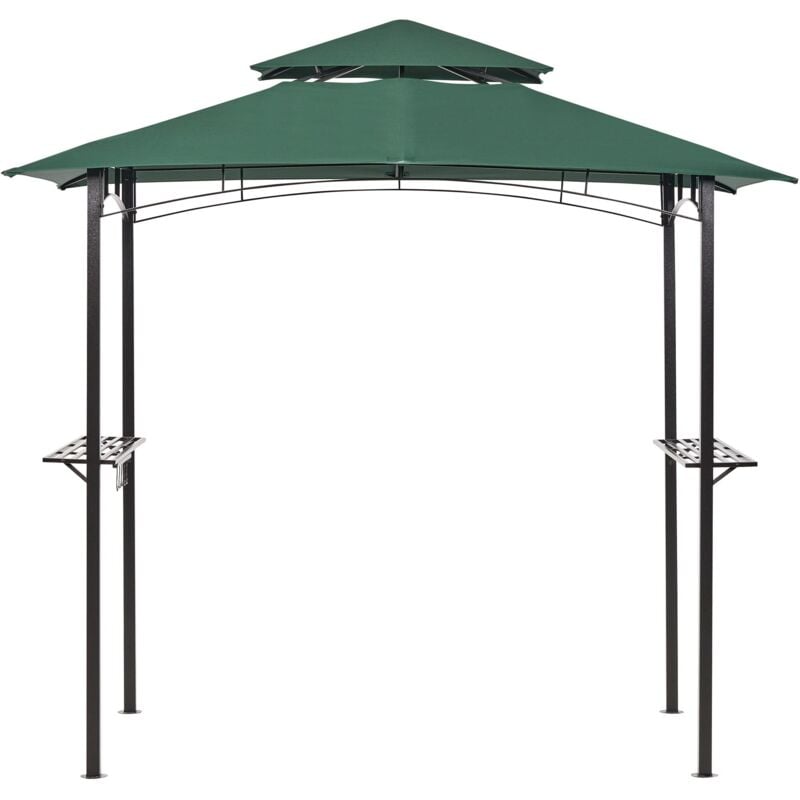 foto del prodotto beliani gazebo da esterno 240 x 148 cm tettoia in tessuto telaio in acciaio verde scuronaro