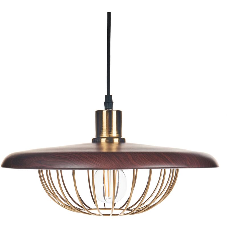 foto del prodotto beliani lampada a sospensione a soffitto luce metallo ferro oro tordillo