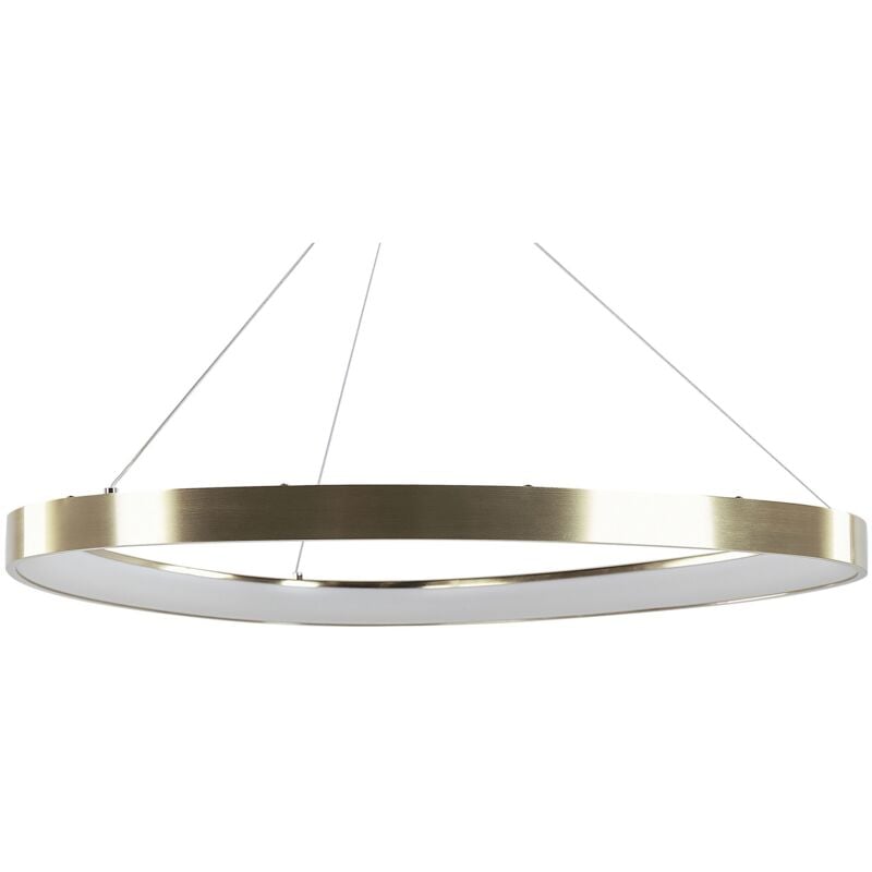 foto del prodotto beliani - lampada a sospensione color oro moderno e glam con led integrati di forma rotonda kraburi