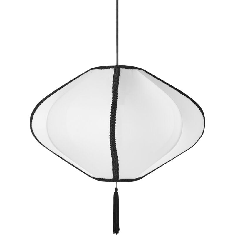 foto del prodotto beliani lampada a sospensione di design moderno plafoniera in nylon sintetico paralume bianco tucuro