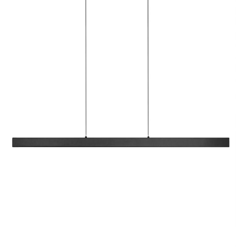 foto del prodotto beliani lampada a sospensione moderna con luce led integrata base in ferro con paralume in alluminio e telecomando nero arenas