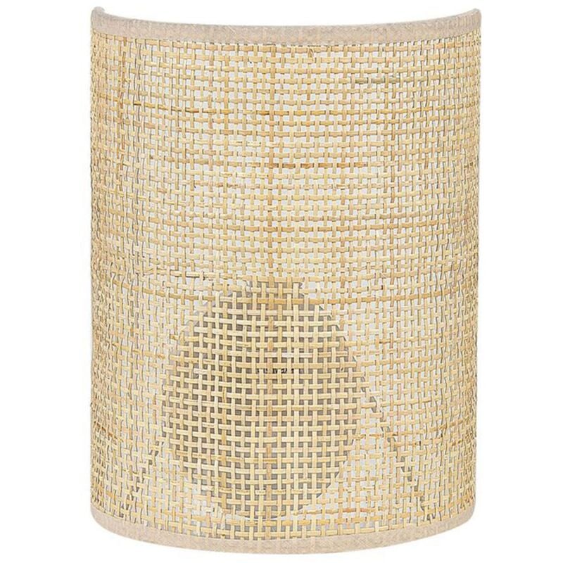foto del prodotto beliani lampada da parete in rattan naturale con paralume in stile boho demitrie