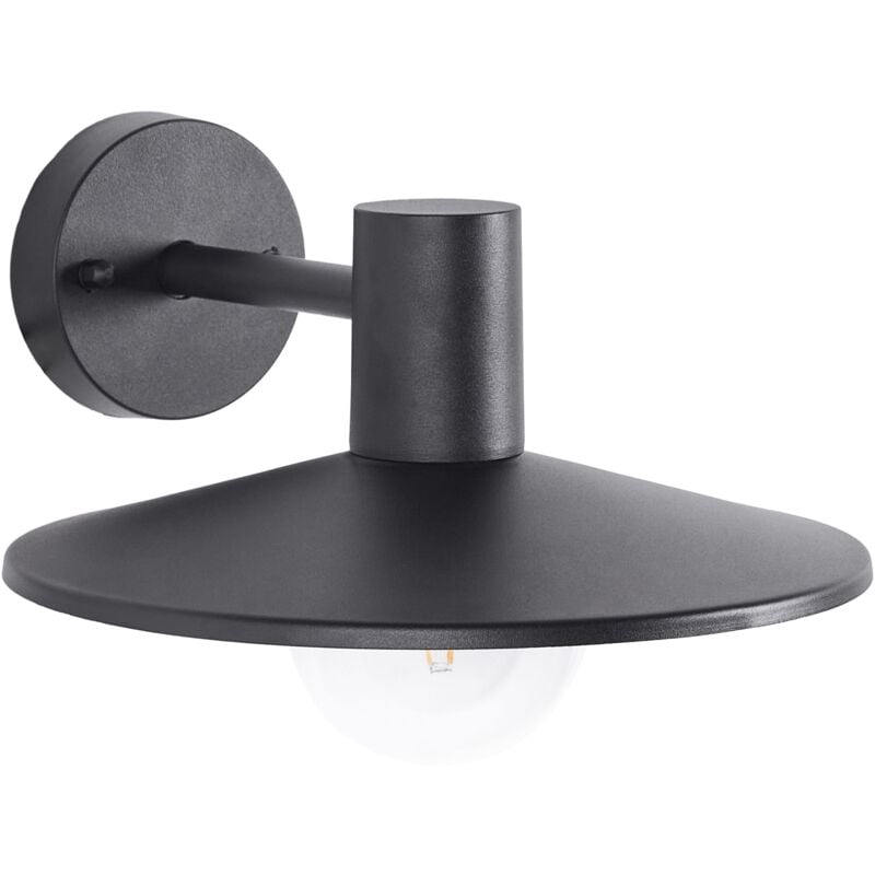 foto del prodotto beliani lampada da parete moderna per esterni lampada a stelo in metallo alluminio materiale sintetico nero opaco baralia