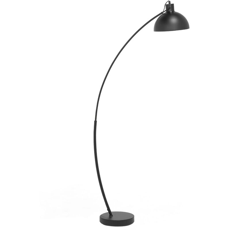 foto del prodotto beliani lampada da pavimento in metallo color nero 155 cm dintel