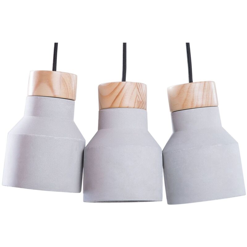 foto del prodotto beliani lampada da soffitto a 3 punti luce in color grigio e marrone baht