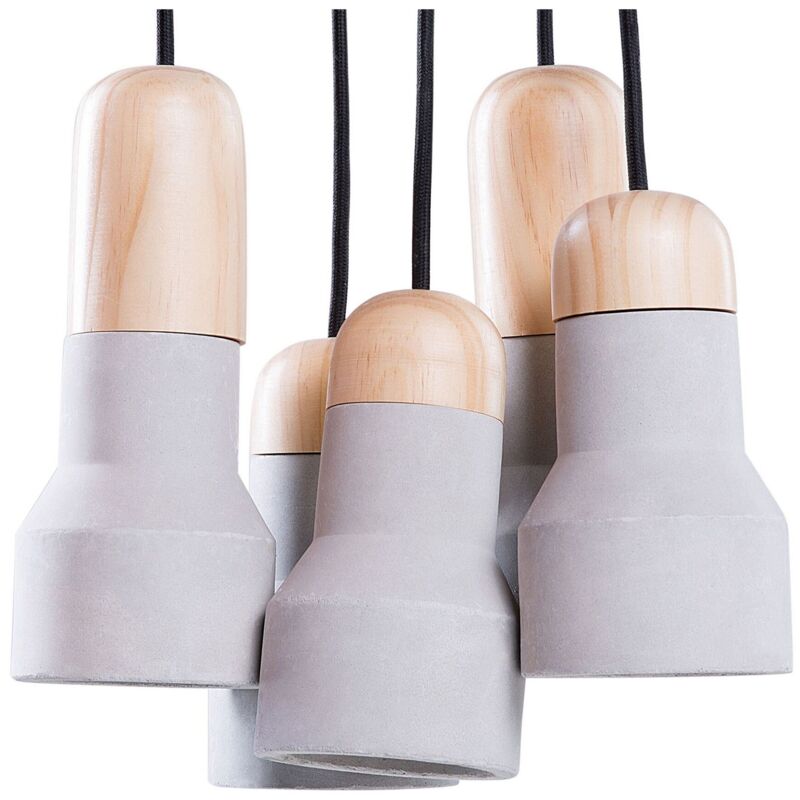 foto del prodotto beliani lampada da soffitto a 5 punti luce in colore grigio marrone apure