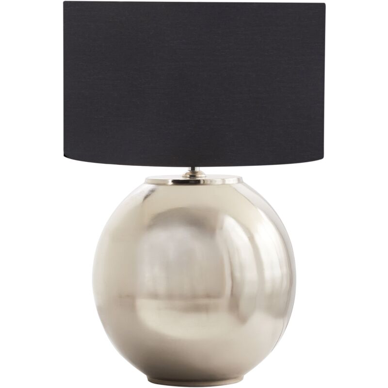 foto del prodotto beliani lampada da tavolo a stelo con paralume in tessuto e base in ottone sobramati