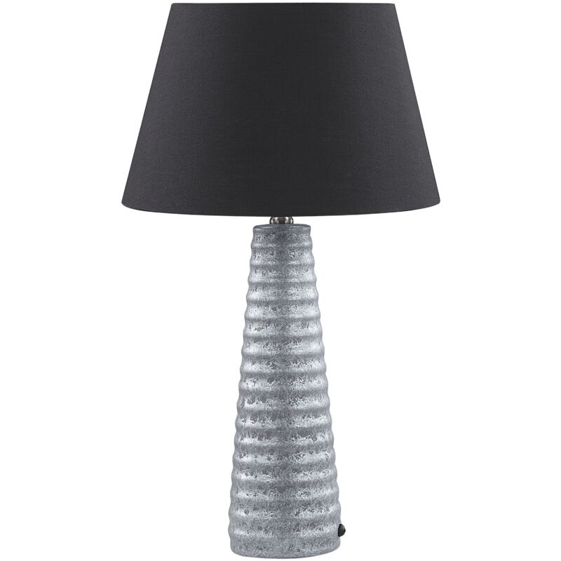 foto del prodotto beliani lampada da tavolo in ceramica 58 cm argento paralume comodino retr vilnia