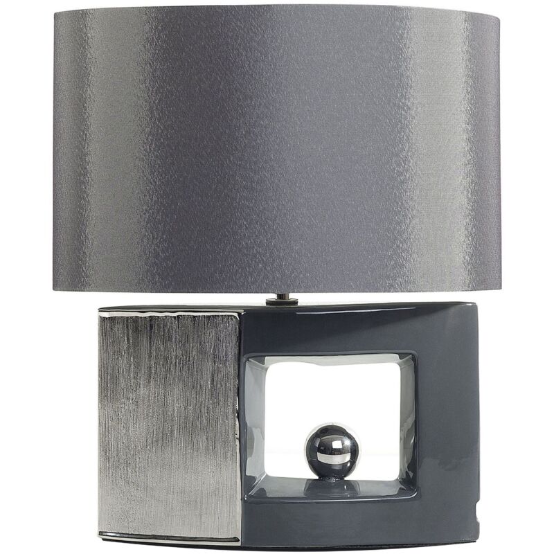 foto del prodotto beliani lampada da tavolo in color grigio duero