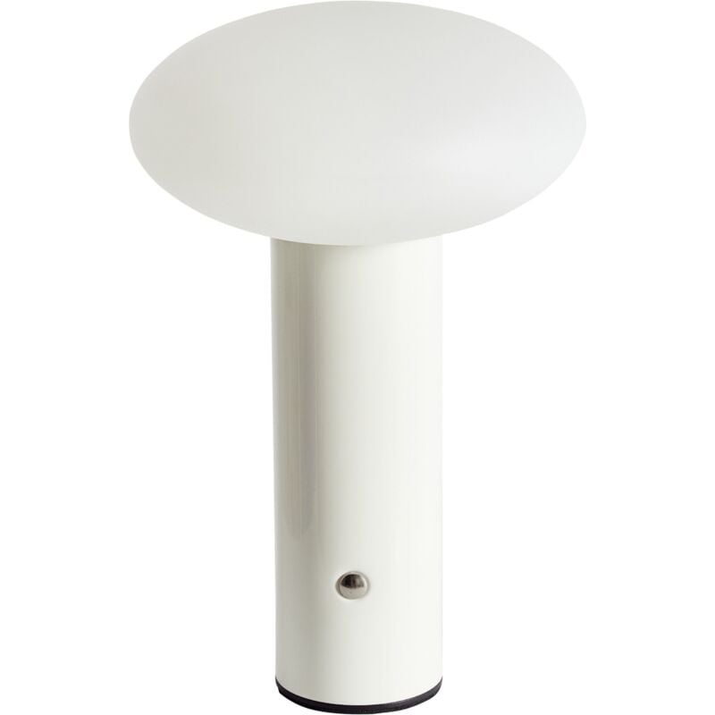 foto del prodotto beliani lampada da tavolo in ferro con luce led senza fili bianco buayan