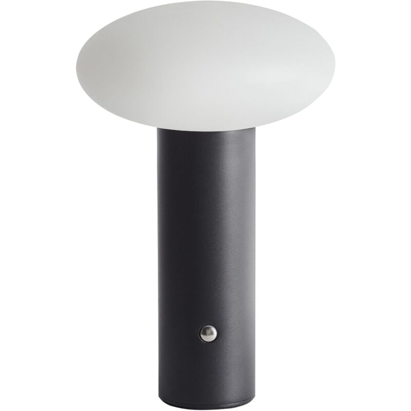 foto del prodotto beliani lampada da tavolo in ferro con luce led senza fili nero buayan