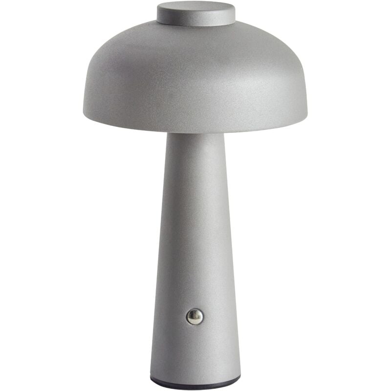 foto del prodotto beliani lampada da tavolo in ferro con luce led wireless fungo grigio agusan
